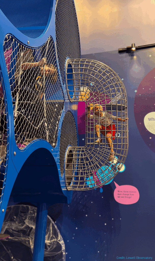 Construction d’une aire de jeu en intérieur composée de 2 nuages connectés et d’un toboggan à Flagstaff (USA).