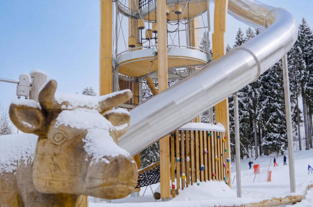 Construction d'une tour de jeux à Morillon (74)