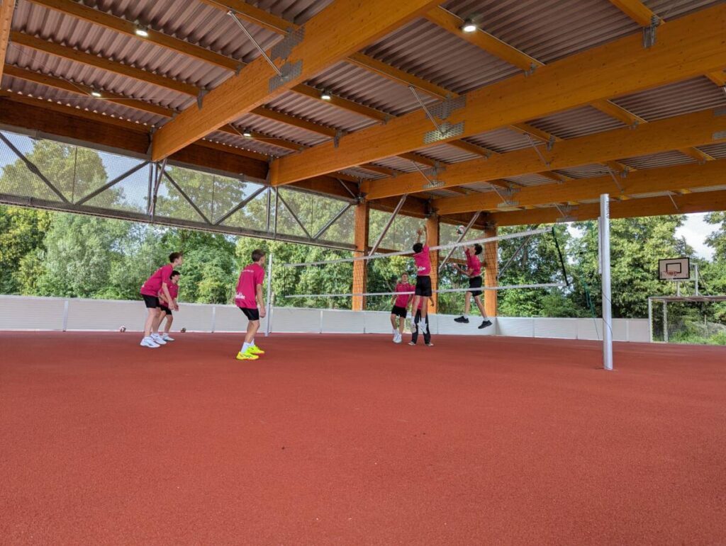 Construction d'un préau sportif à Bielefeld, Allemagne